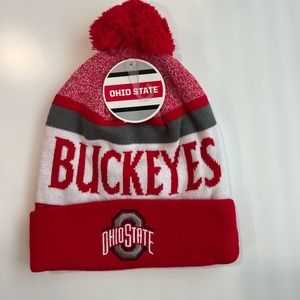 Ohio State OSU Buckeyes Cuffed Knit Winter Beanie Hat Cap Adult Pom NEW